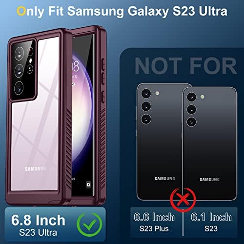 Humixx Samsung Galaxy S23 Ultra Esetben,Vízálló, Beépített Lencse & Screen Protector [12FT Katonai Csepp Bizonyíték][Teljes