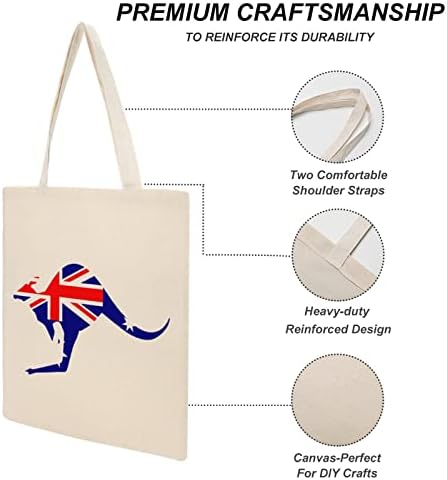 Kenguru Ausztrál Zászló Vászon Táska, Könnyű, többször felhasználható Bevásárlás Ruhával Bag Személyre szabott Nyomtatott