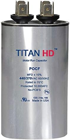 Titán Hd Ovális Motor Fut Kondenzátor, 25 Mikrofarad Értékelés, 440VAC Feszültség - POCF25B