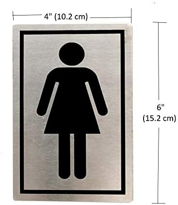 eSplanade Rozsdamentes Acél Férfi & Női Wc-Jel, Fürdőszoba (6 x 4 cm) | Férfi & Női Mosdó Ajtaján Tábla Matrica - Könnyen