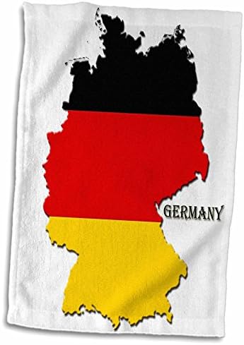 3dRose Sandy Mertens Zászlók a Világ - Zászló Németország Térképen - Törölköző (twl-210431-3)