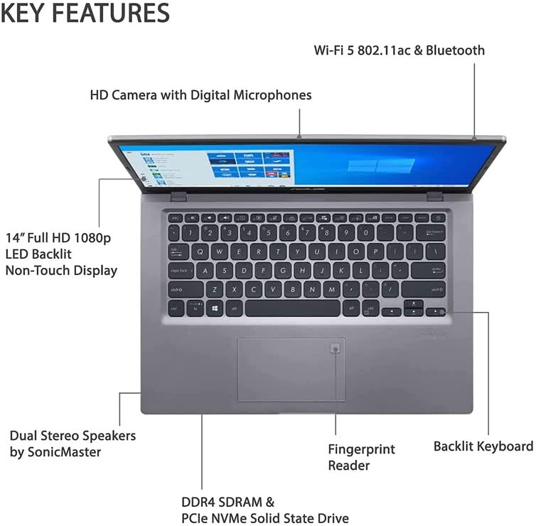 ASUS VivoBook 14 Laptop Full HD LED Kijelző Laptop, Intel Core i3-1115G4 Processzor, Frissítse 12GB DDR4 RAM | 512 gb-os