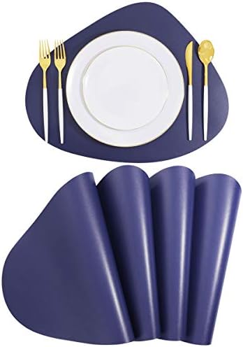 Mennyei Asztal Szőnyeg Kék Placemats Étkező Asztal garnitúra 4 Kék Szabálytalan Kör Placemats Könnyen tisztítható hőálló