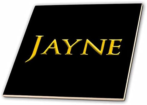 3dRose Jayne uralkodó lány neve az USA-ban. Sárga, fekete amulettel - Csempe (ct_349273_1)