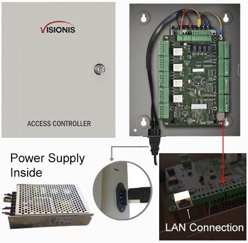 Visionis FPC-8261 Négy Ajtó Access Control Elektromágneses Zár Outswinging Ajtó 1200lbs TCP/IP Wiegand Vezérlő Doboz, Kültéri