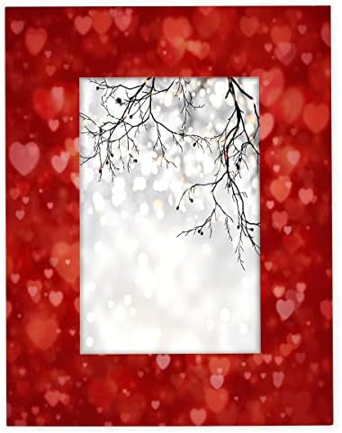 cfpolar Vörös Valentin-Nap Szerelmes Szív (3) 11x14 Képkeret Fa Fotó Kijelző Nélkül Mat képkeret az asztali vagy Fali Dekoráció