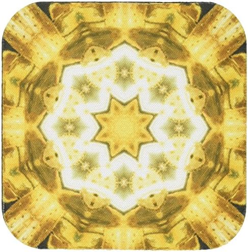 3dRose CST_41980_1 Mozaik Arany Csillag Mandala-Puha, Alátétek, Készlet 4