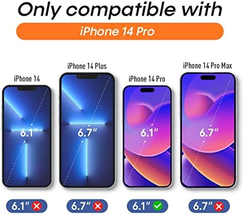 WEOFUN 3 darabos 3D Edzett Üveg fólia iPhone 14 Pro, képernyővédő fólia kompatibilis az iPhone 14 Pro - Fekete, 6.1 colos