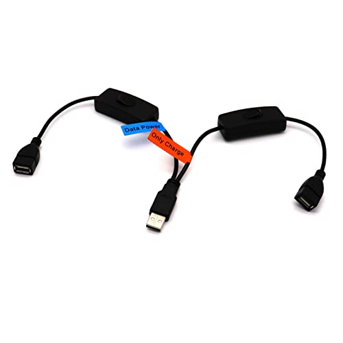 LOKEKE USB 2.0 Y Elosztó Hosszabbító Kábel USB - A Típusú 2.0 Férfi Kettős Típusú 2.0 Nő FEL.Off Kapcsoló Töltő Töltési Dátuma