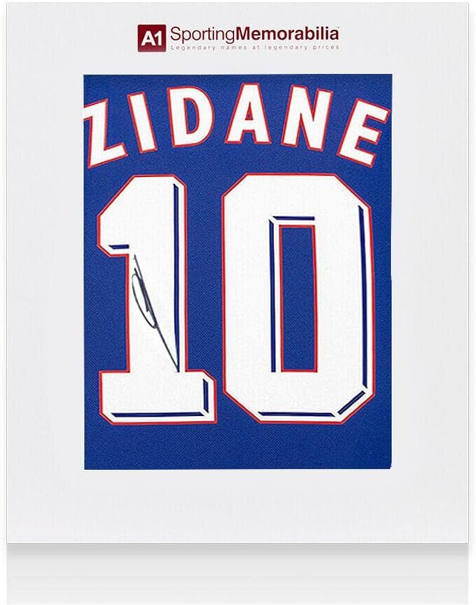 Zinedine Zidane Aláírt Franciaország Ing - 1998, Száma 10 - Díszdobozban Autogram - Dedikált Foci Mezek