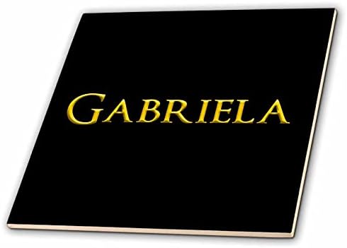 3dRose Gabriela kiemelkedő lány nevét az Amerika. Sárga, fekete talizmán - Csempe (ct_349265_1)
