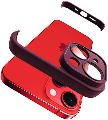 Hoerrye iPhone 14 Kamera Lencséjét Védő Szilikon Bumper, keret nélküli Slim/Ultra-Vékony, Könnyű Eset,HD Edzett Üveg Kamera