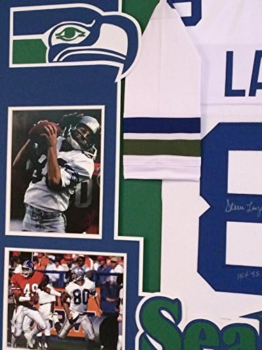 Steve Largent Aláírt Egyedi Keretezett Seattle Seahawks Jersey HOF 95 SZÖVETSÉG COA