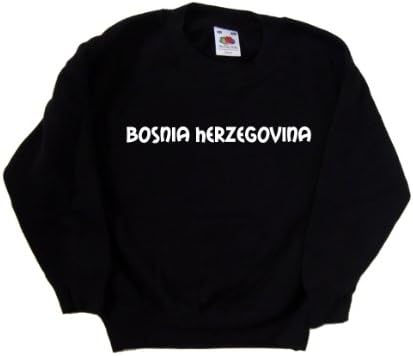 TeeTreeDesigns Bosznia-Hercegovina Szöveg Fekete Pulóver