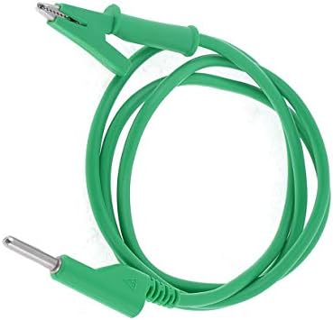 Aexit Zöld PVC Eszközök & Tesztelők Banán Csatlakozó Aligátor Szonda, Kábel Multi Tesztelők Bilincs 1M