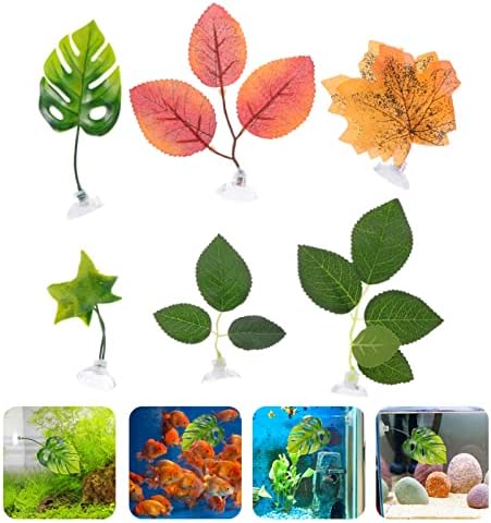 Ipetboom Mesterséges Növények Mesterséges Akvárium Növény Műanyag Növények: 6db Zöld Levelek a Víz a Növény tapadókorong