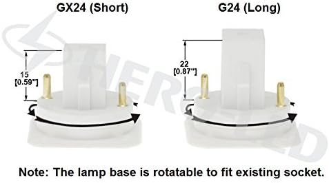 HŐS-G24 LED-40-ES-2P-WW Forgatható PL-C Lámpa G24D 2-Pin LED CFL/Kompakt Fénycső, 8W, 18W Egyenlő, Meleg Fehér 3000K(Eltávolítás/Bypass