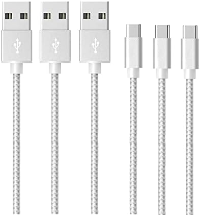 FWCLO USB-C Kábel 3Pcs 6.6 ft USB-A Típusú C Töltő, USB Kábel C, Gyors Töltő Kábel, Fonott Nylon C Töltő Kábel Kompatibilis