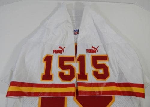 1999-ben a Kansas City Chiefs Todd Collins 15 Játék Kiadott Fehér Jersey DP17368 - Aláíratlan NFL Játék Használt Mezek