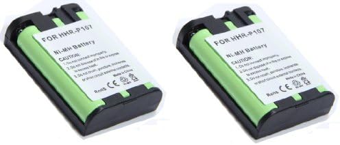 2 Pack - Vezeték nélküli Telefon Akkumulátor Panasonic HHR-P107, Ömlesztett Csomagolás)