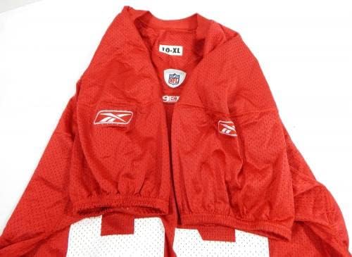 2010-ben a San Francisco 49ers Deshawn Lynn 29 Játék Kiadott Piros Gyakorlat Jersey XL 22 - Aláíratlan NFL Játék Használt