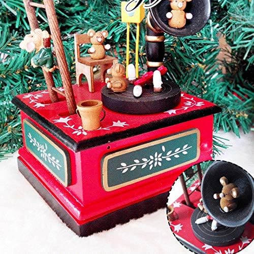 FBVCDX Karácsonyi Díszek Fából készült Music Box Zene Doboz Hálószoba Dekoráció, Otthon Dekoráció Music Box