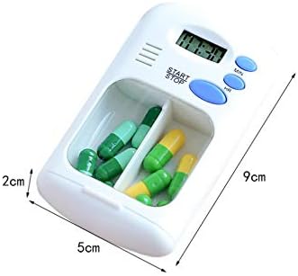 Időzítő Tabletták Szervező 2 Rács Tabletta Doboz Gyógyszert Tároló Doboz, Elektronikus Időzítés Emlékeztető Gyógyszer Doboz