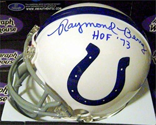 Raymond Berry dedikált Mini Sisak (Baltimore Colts) írt HOF 73 - Dedikált NFL Mini Sisak