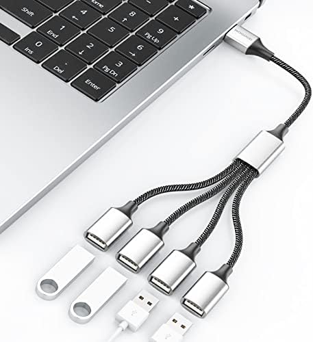 Fidioto 4USB Megtestesülése Kábel,USB-1 Férfi 4 Nő Hosszabbító Kábel Csatlakozó,Kettős Dupla USB-Port Bővítő Hub,Adatok&Töltő