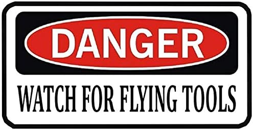 3 Csomag Veszély Vigyázz a Repülő Eszközök Vicces Szerelő Munka Kemény Kalap Motoros Sisak Matrica, Matricák Toolbox