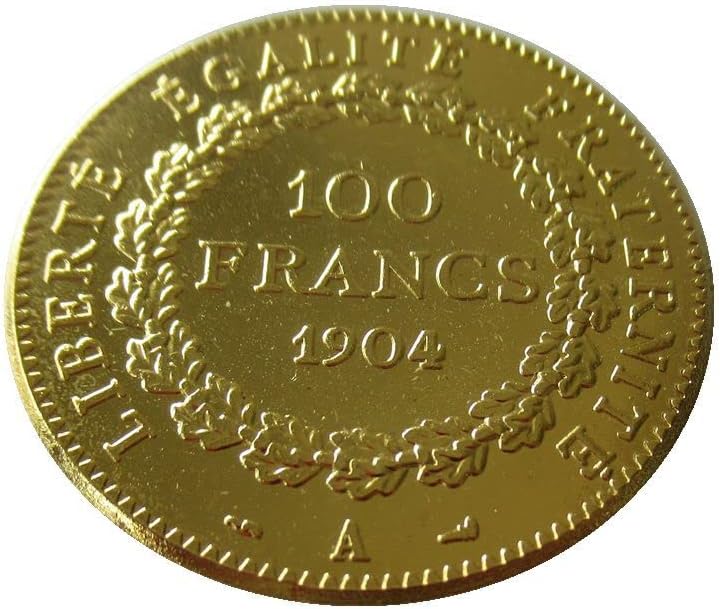 100 Frankot 1878-1906 Opcionális Francia Frank Külföldi Másolás Aranyozott Emlékérme