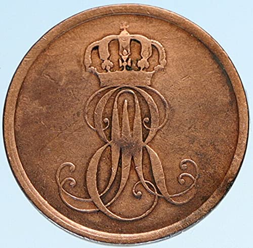 1655 1850B HANNOVER, NÉMET ÁLLAM AR KING GEORGE V Mono 2 Pfennige Jó Hitelesített