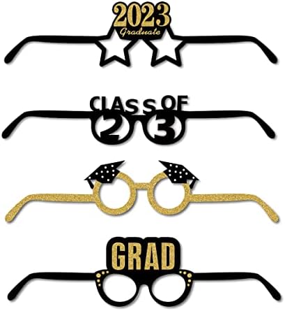 SWYOUN Csillogó Osztály 2023 Érettségi Grad 2023 Party Szemüveg Fotó Kellékek Kellékek(Csomag 12)