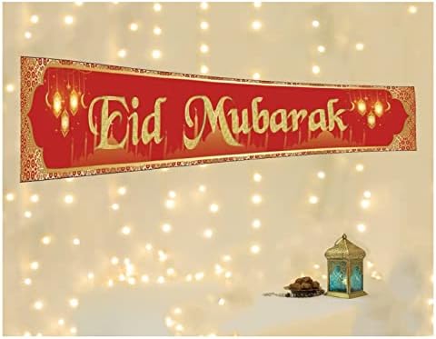 Eid Mubarak Fél Zászló Dekoráció Ramadan Mubarak Fotózás Banner Muszlim Dísz Eid Al-fitr Kulturális Fesztivál Jel Stúdió