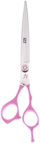 ShearsDirect Japán 440C Egyenesen a Rózsaszín Gumi Kilincsek, 8.0, Rozsdamentes Acél