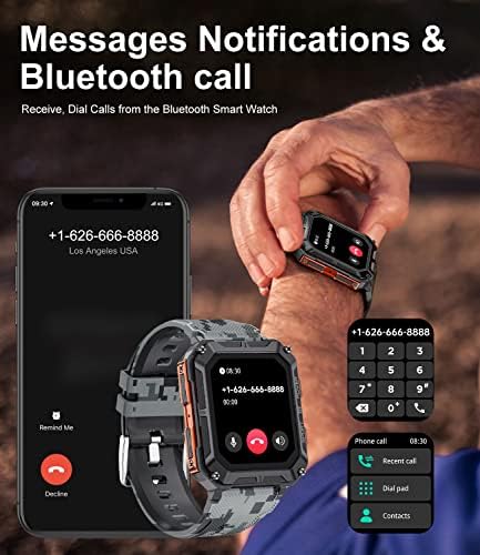 LIGE Katonai Okos Karóra Férfiaknak, Bluetooth Hívás(Válasz/Telefonos Hívások) 1.83 IP68 Fitness Óra Tracker Android Telefonok