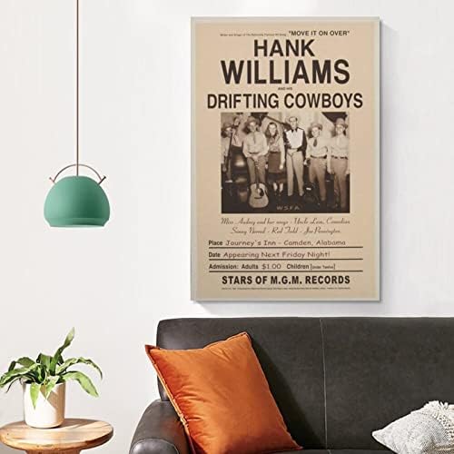 Évjárat Művészet Plakát Hank Williams, A Vándor Utazás Végén, Camden, Alabama, 1947 Vászon Festmény, Poszterek, Nyomatok,