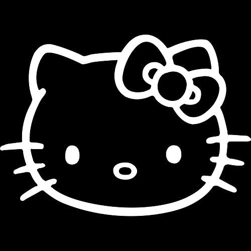 BocaDecals Hello Kitty Matrica Laptop Autó, Teherautó, Auto & More (2 Csomag) (Fehér)