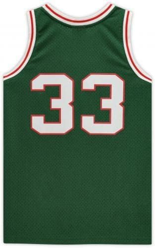 Keretes Kareem Abdul-Jabbar Milwaukee Bucks Dedikált Mitchell & Ness 1970-1971 Zöld Replika Jersey a HOF 95 Felirat, - Dedikált