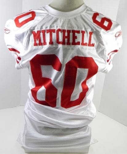 2009-ben a San Francisco 49ers Khalil Mitchell 60 Játék Kiadott Fehér Jersey 48 DP26430 - Aláíratlan NFL Játék Használt