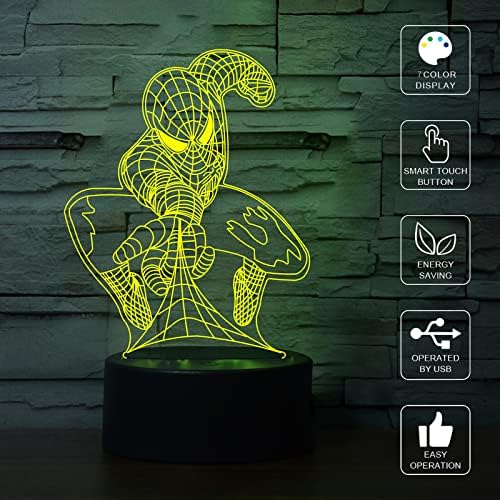 WANDAIYONG 3D-s Illúzió LED-es Éjszakai Fény,Vizuális Kreatív 7 Színek Fokozatos Módosítása Érintse meg a Kapcsolót USB asztali
