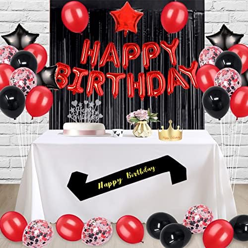 Fancypartyshop 31 Születésnapi Party Dekorációk, Kellékek Piros Fekete Később Lufi Happy Birthday Cake Topper Szárny Fólia