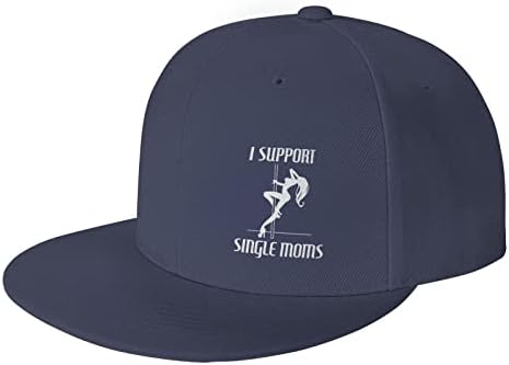 fwoeqiz én-Support-Egyetlen-Anyukák Kalapok Lapos Bill Karimájú Fekete Állítható Baseball Sapka Tánc Hip-Hop baseballsapkás