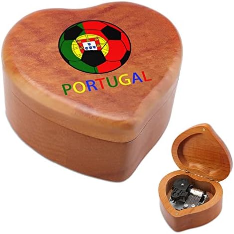 Portugália Labdarúgó Fa Music Box Klasszikus Zenei Doboz Ajándék Karácsonyra, Születésnap, Valentin Nap (Szív Alakú)