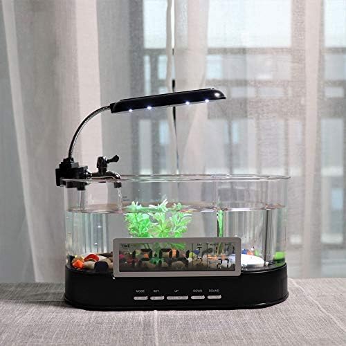TJLSS Mini Akvárium, akvárium USB Akvárium LED Lámpa LCD Kijelző, Óra akvárium, Akvárium