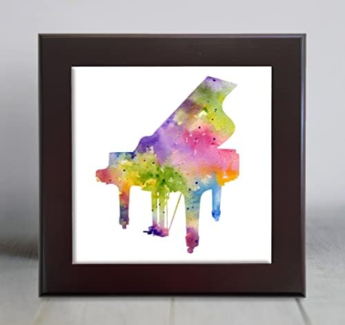 Pasztell Zongora Absztrakt Művészeti Akvarell Díszítő Mozaik (6 X 6 Keretes)
