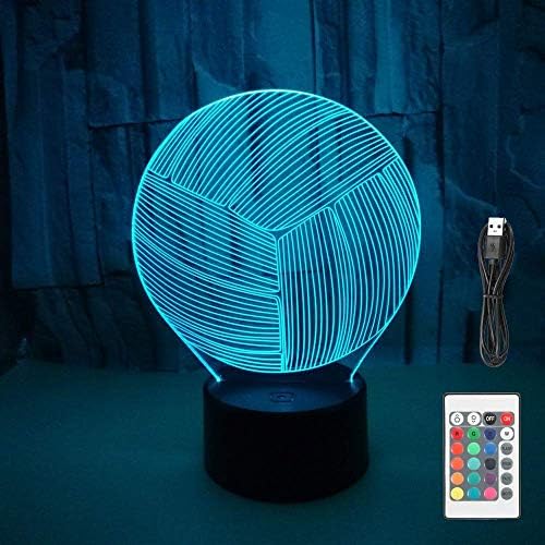 Röplabda Lámpa Játékok 3D LED Optikai Illúzió Aludni, Éjszaka Fényt Távoli 16 színű Hálószoba Dekoráció asztali Lámpa Szülinapi