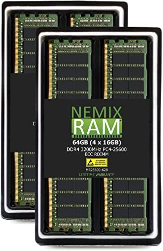 64 gb-os 4x16GB DDR4-3200 PC4-25600 2Rx8 RDIMM ECC Regisztrált Memória RAM NEMIX