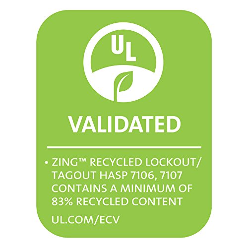 ZING 7107 RecycLockout Lockout Tagout Hasp, 1.5 Inch Acél Lapok