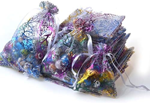 Abaodam Tiszta Ajándék csomag 20DB Háló Zsák Összehúzható Organza Candy Táskák Esküvői Süti Tasak Snack Táskák partikellék,